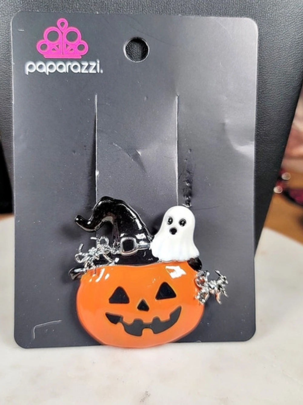 Paparazzi You're So BOO-tiful Halloween Brooch Orange & Black